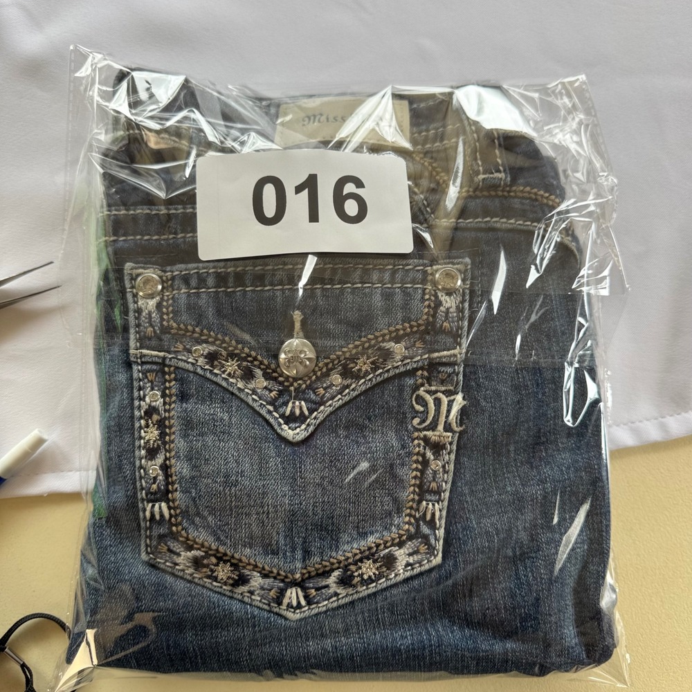 Miss Me Mid Rise Skinny Jeans Womens 33 Blue Embroidered Flap Pocket M9226S - Picture 13 of 16
